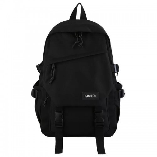 Backpack Tas Ransel Polos Hitam/Tas Backpack Ransel Trendi Kuliah Sekolah