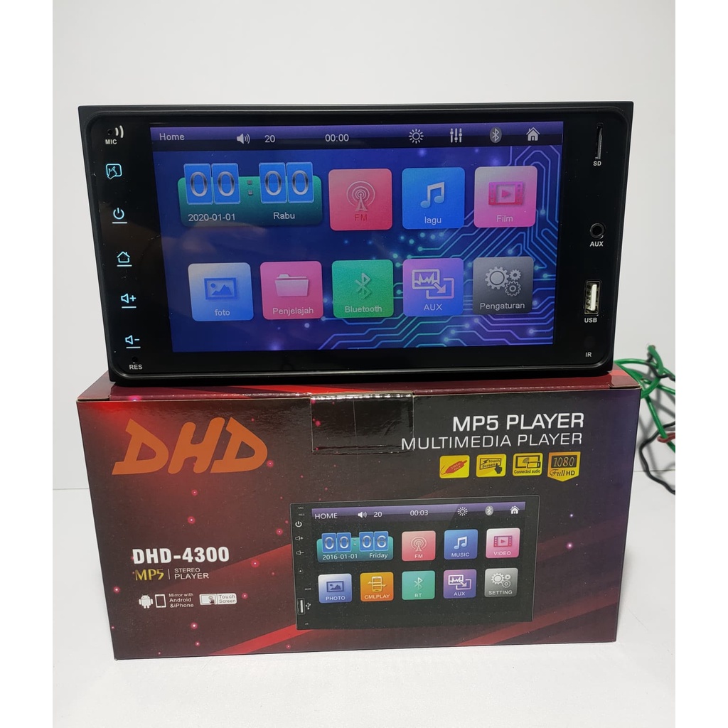 Head Unit DHD 4300 T MP5 7 inch Plug n Play untuk Toyota Innova/Agya/Calya/Sigra/Veloz