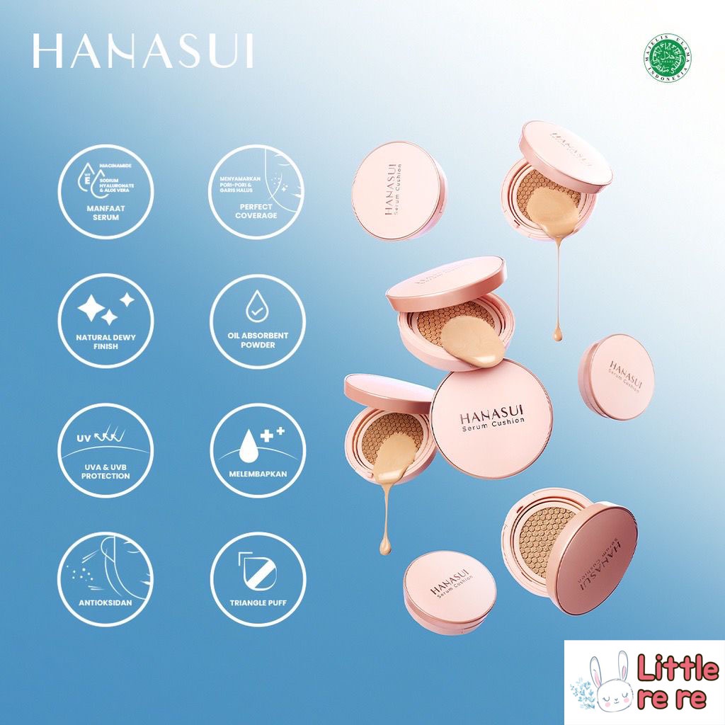 HANASUI Serum CUSHION ✔️BPOM | Foundation Flawless Natural Dewy Finish Perfect Coverage