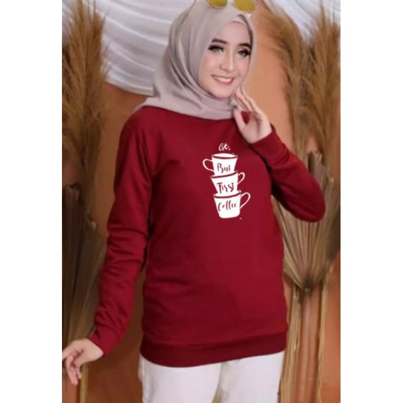 Kaos Lengan Panjang GELAS 3 / Kaos Sweatshirt / Atasan Wanita / Atasan Wanita Lengan Panjang