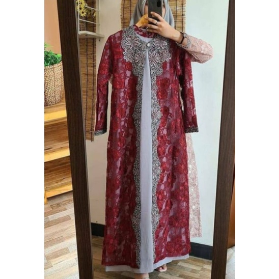 Gamis Cardigan Corneli Kancing Swarosky Original Butik