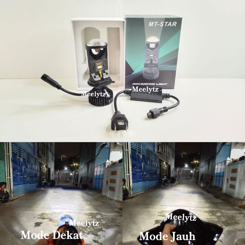 Lampu utama LED H4 Projector mini super terang ada kipas pendingin