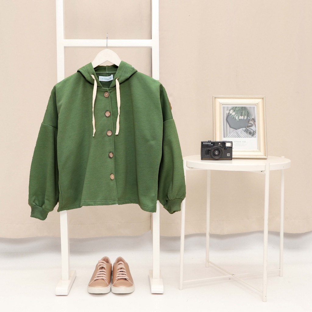 Jaket Sweater Hoodie Women Pakaian wanita Sweater Oversize Outer musim Semi-Army