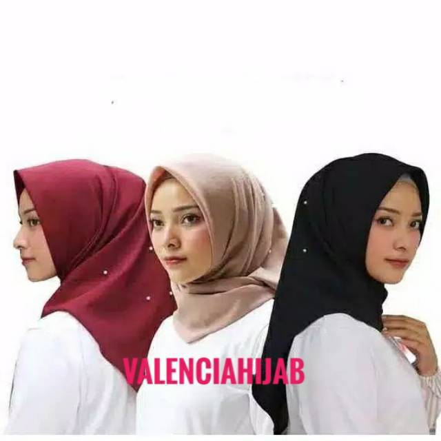 Hijab Jilbab Kerudung segiempat Bella MUTIARA (PEARLS) VALENCIA