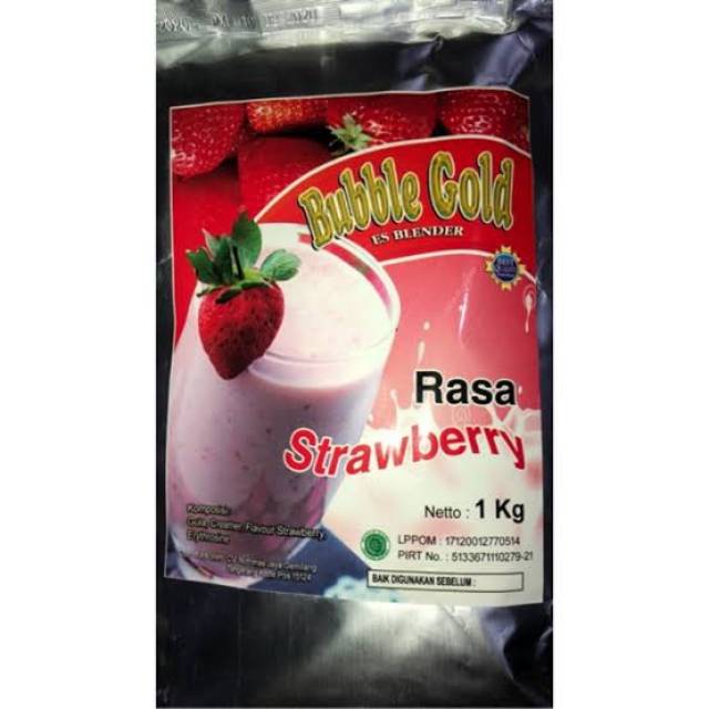 

BUBUK MINUMAN ES BLENDER BUBLE GOLD RASA STROBERI STRAWBERRY 1kg