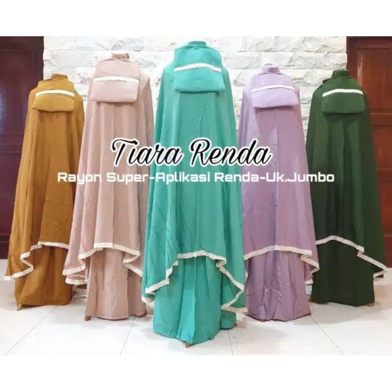 (COD) MUKENA BALI POLOS RAYON | MUKENA TIARA RENDA JUMBO RAYON POLOS