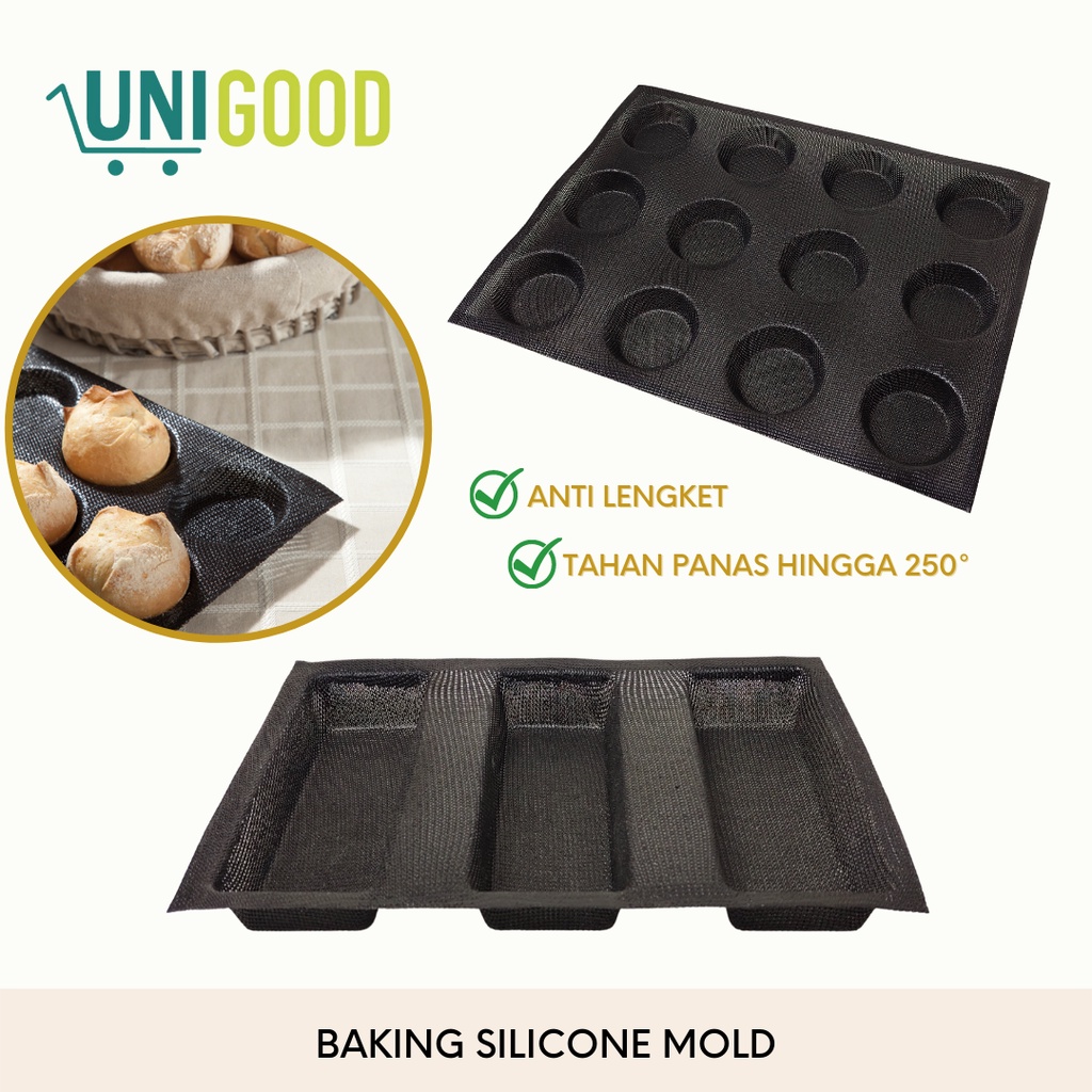 UNIGOOD - Silicone Baking Tray Mold Alas Panggang Roti Kue Bentuk Jaring Anti Lengket