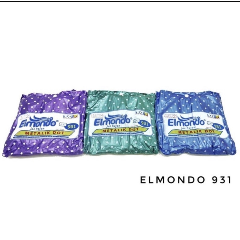 Jas hujan baju dan celana metalik polkadot elmondo