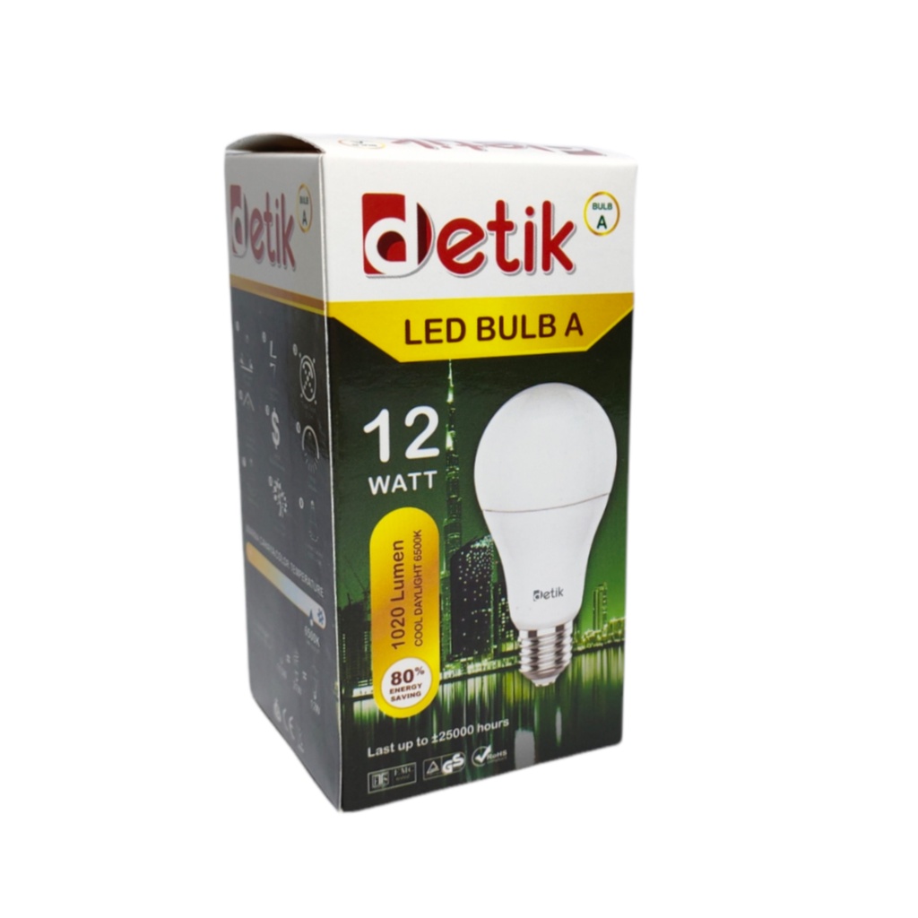 DETIK Lampu LED Bulb 12 Watt - Cahaya Putih (Garansi 1 Tahun)