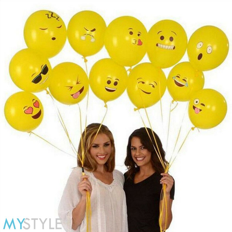 BALON LATEX EMOJI MIX 1 PACK ISI 100 PCS BALON PESTA MURAH BALON ULANG TAHUN LUCU