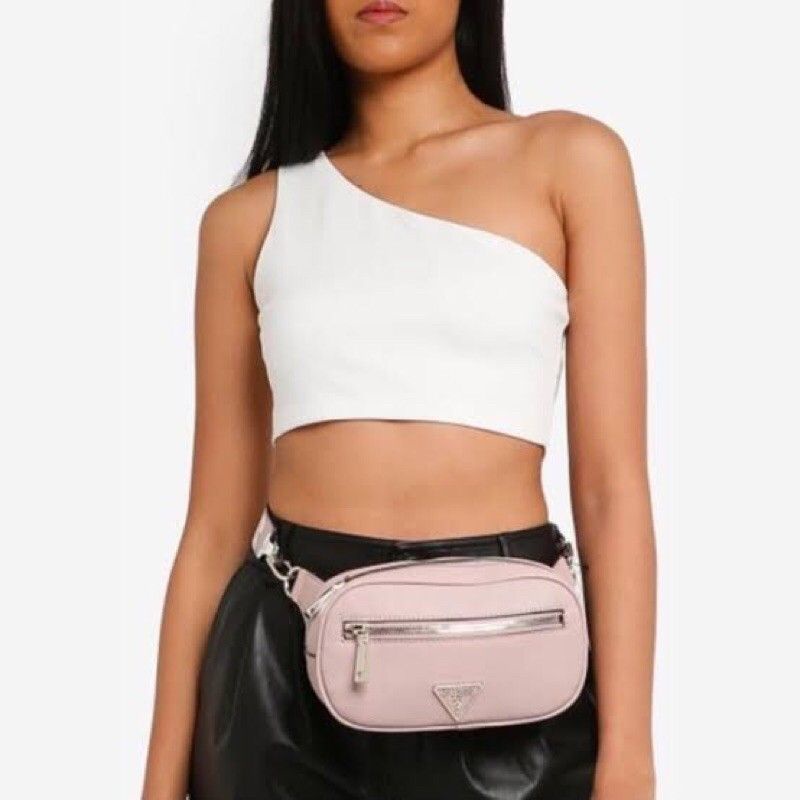 SALE SALE BELT BAG, WAISTBAG GUESS NARITA PINK ORIGINAL SINGAPORE
