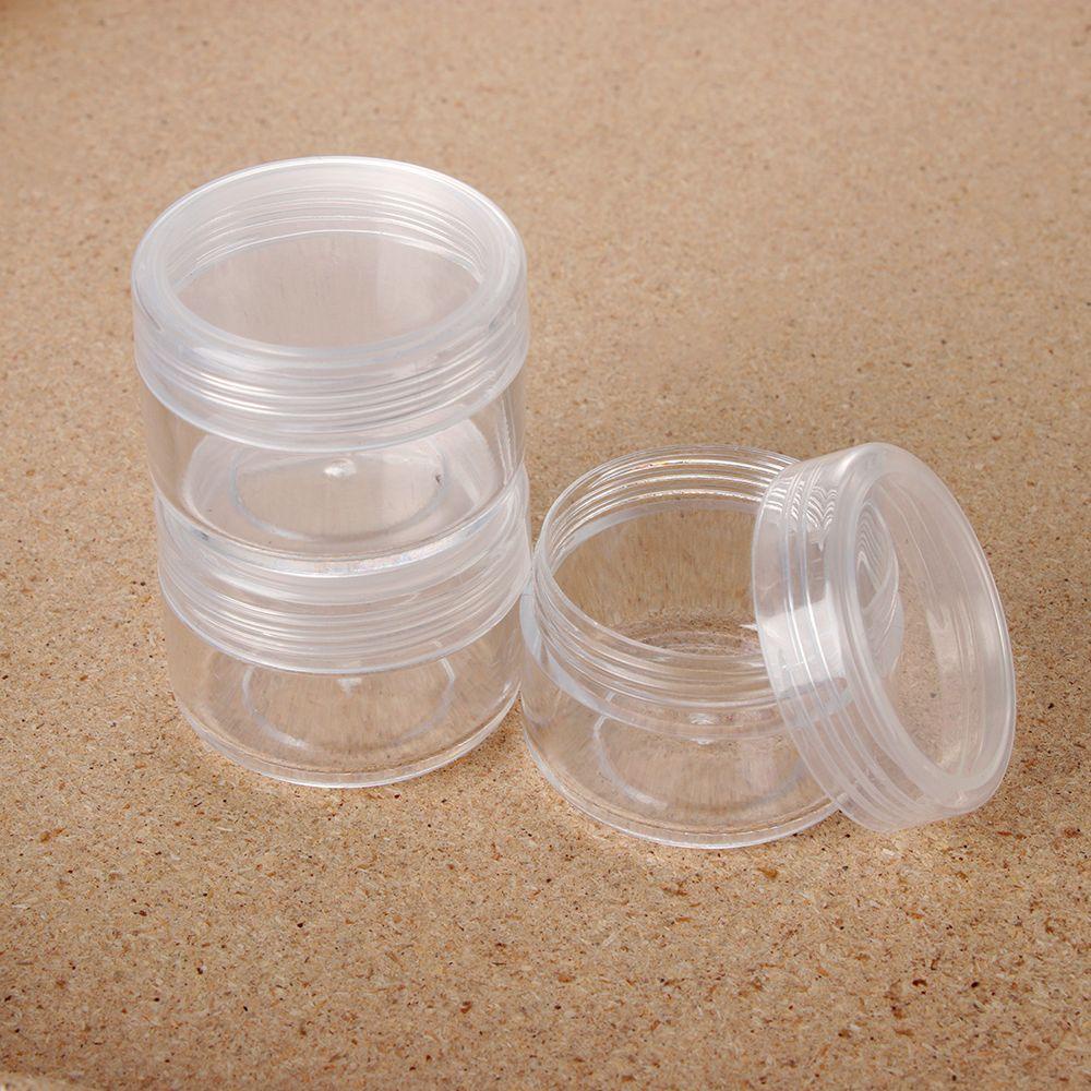 Solighter 10pcs Sample Canisters Kosong Transparan Pot Botol Plastik Wadah Makeup