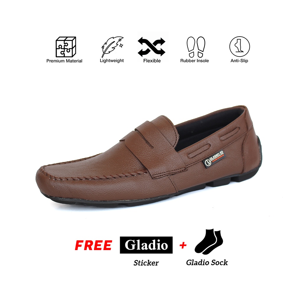 Sepatu Pria Slip on Gladio Bahan Kulit _ Gladio SW
