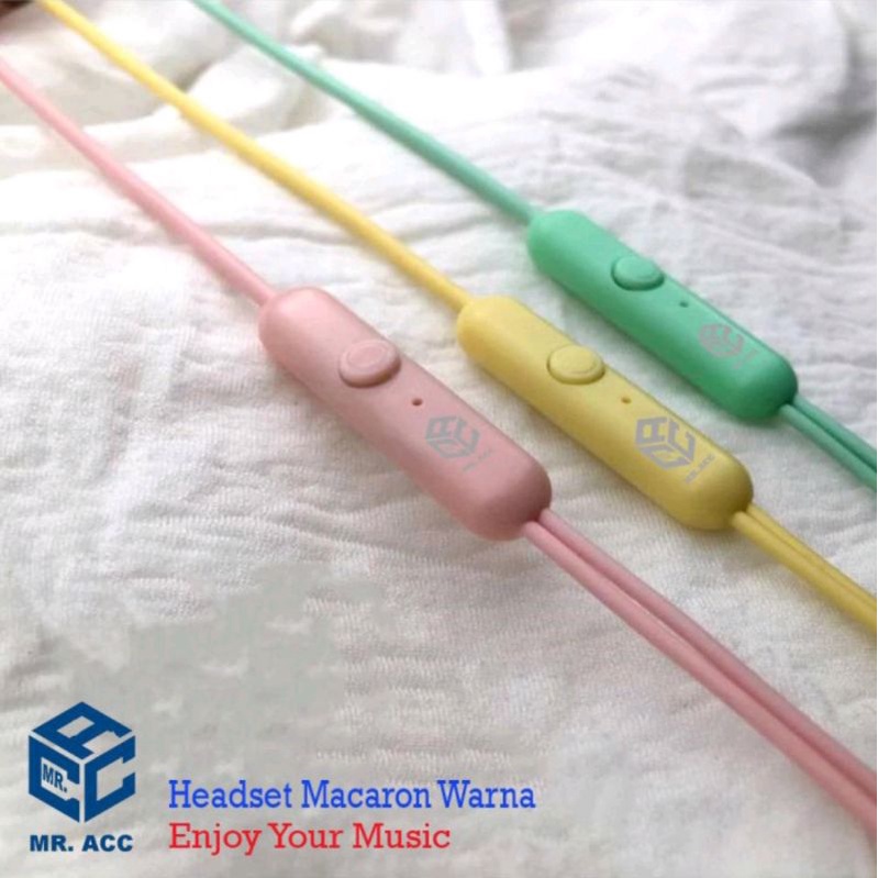 EARPHONE WARNA WARNI JACK 3.5 - HEADSET MACAROON EXTRA BASS U19