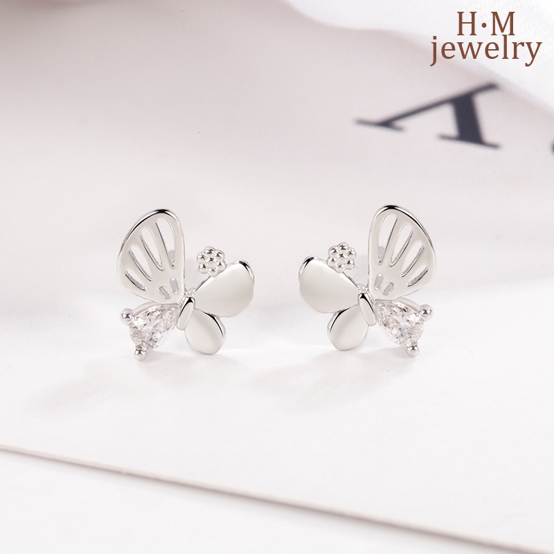 Anting Tusuk Asimetris Bentuk Kupu-Kupu Geometri Untuk Wanita Butterfly