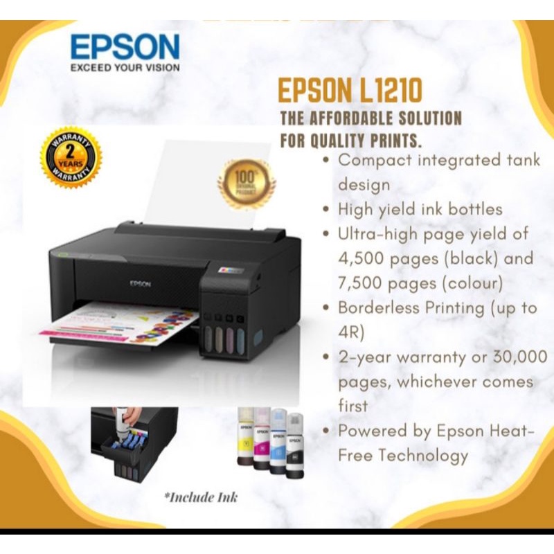 epson L1210 pengganti epson L1110 garansi resmi include tinta original