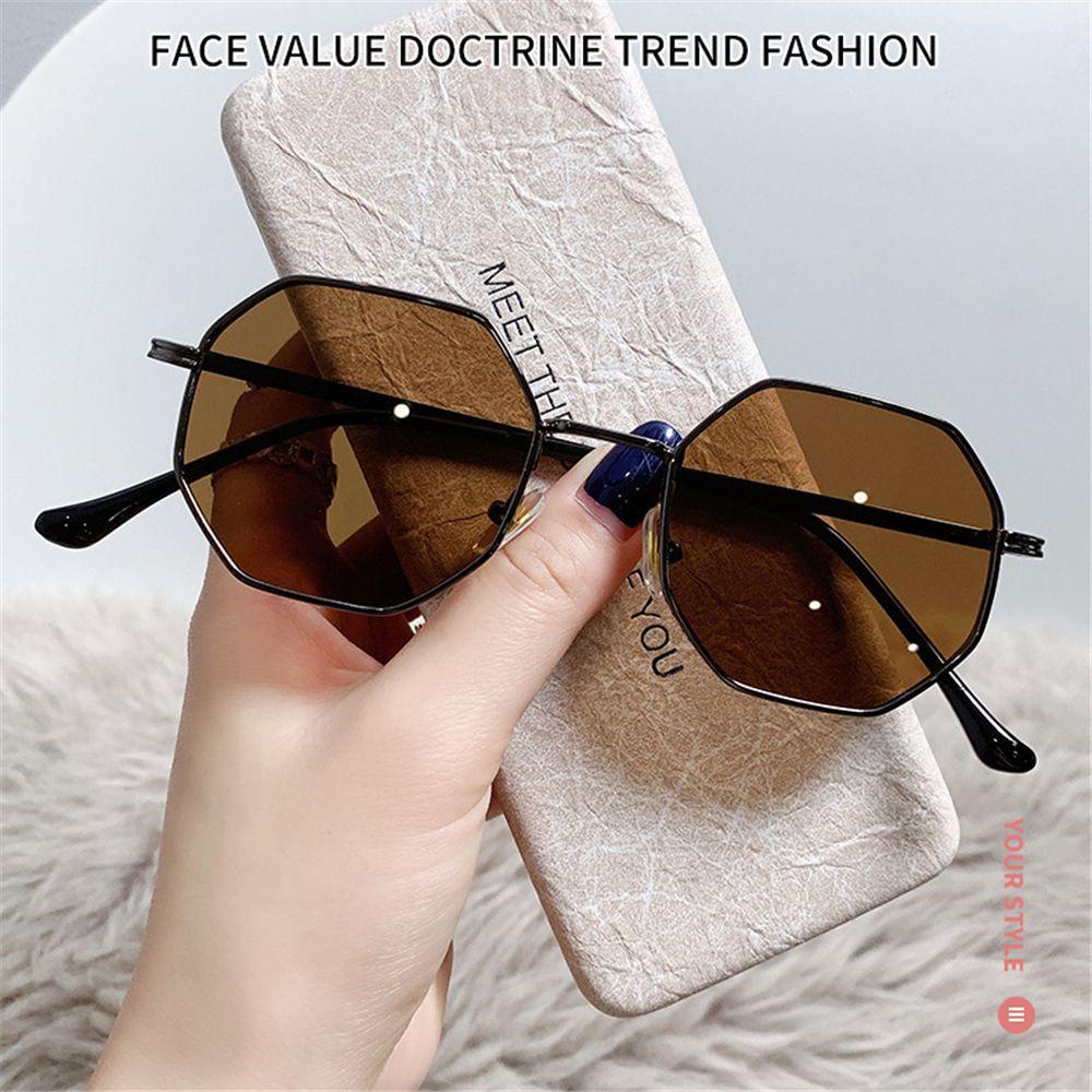 R-FLOWER Kacamata Poligon Trendy Kacamata Matahari Aksesoris Fashion Eyewear Sunglasses Untuk Wanita