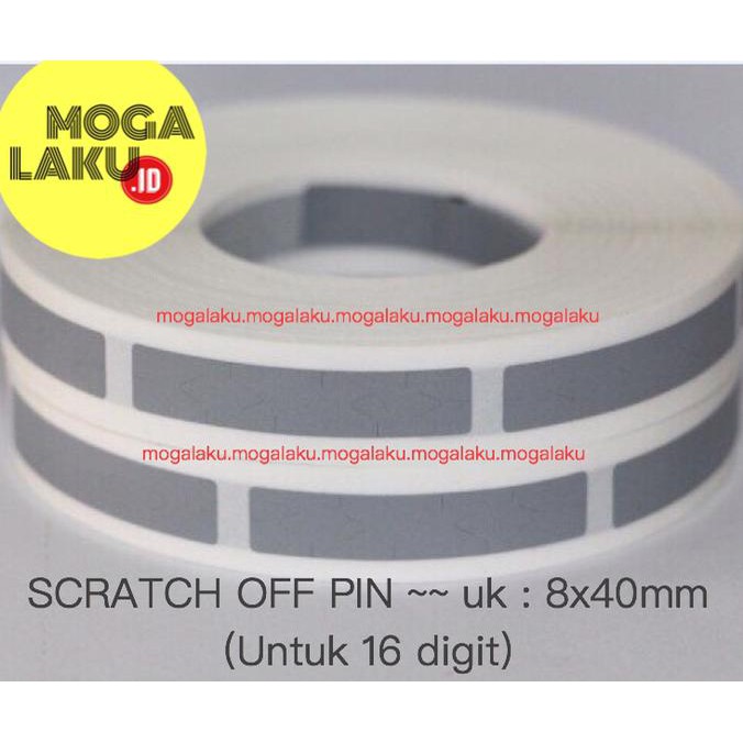 

✨BISA COD✨ 8x40 mm scratch off pin scratch label pin voucher scratch pin