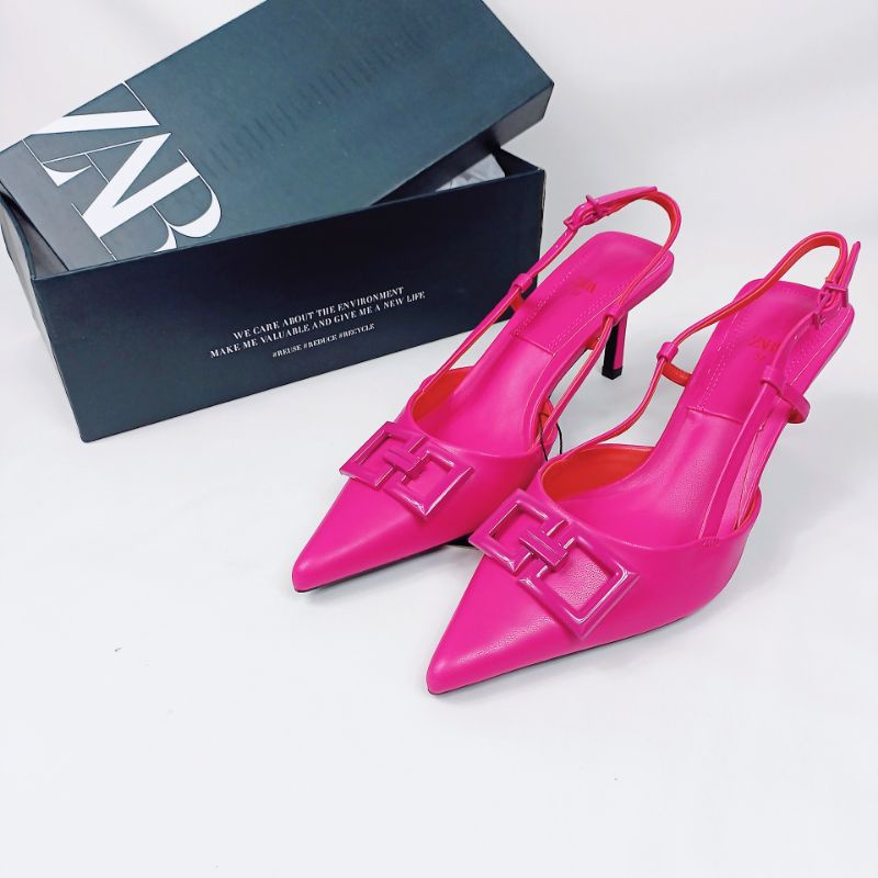 ZR Slingback Pink Heeled Sandal 33202