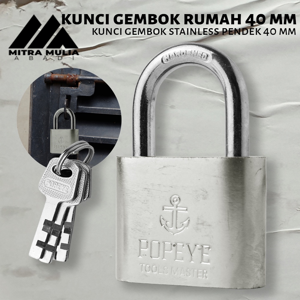 Kunci Gembok Rumah 40 M l Leher Pendek l Iron Pad Lock | gembok rumah