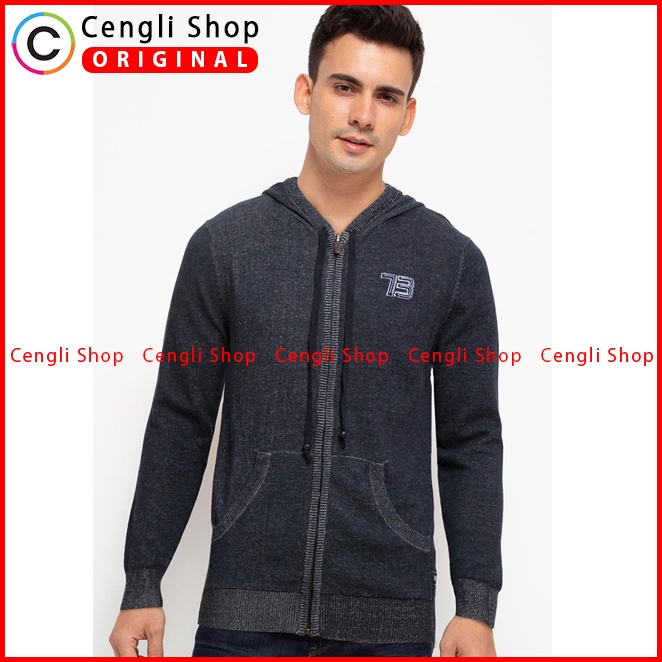 JAKET HOODIE CASUAL PRIA CARDINAL ORIGINAL TERBARU BIRU NAVY CA04