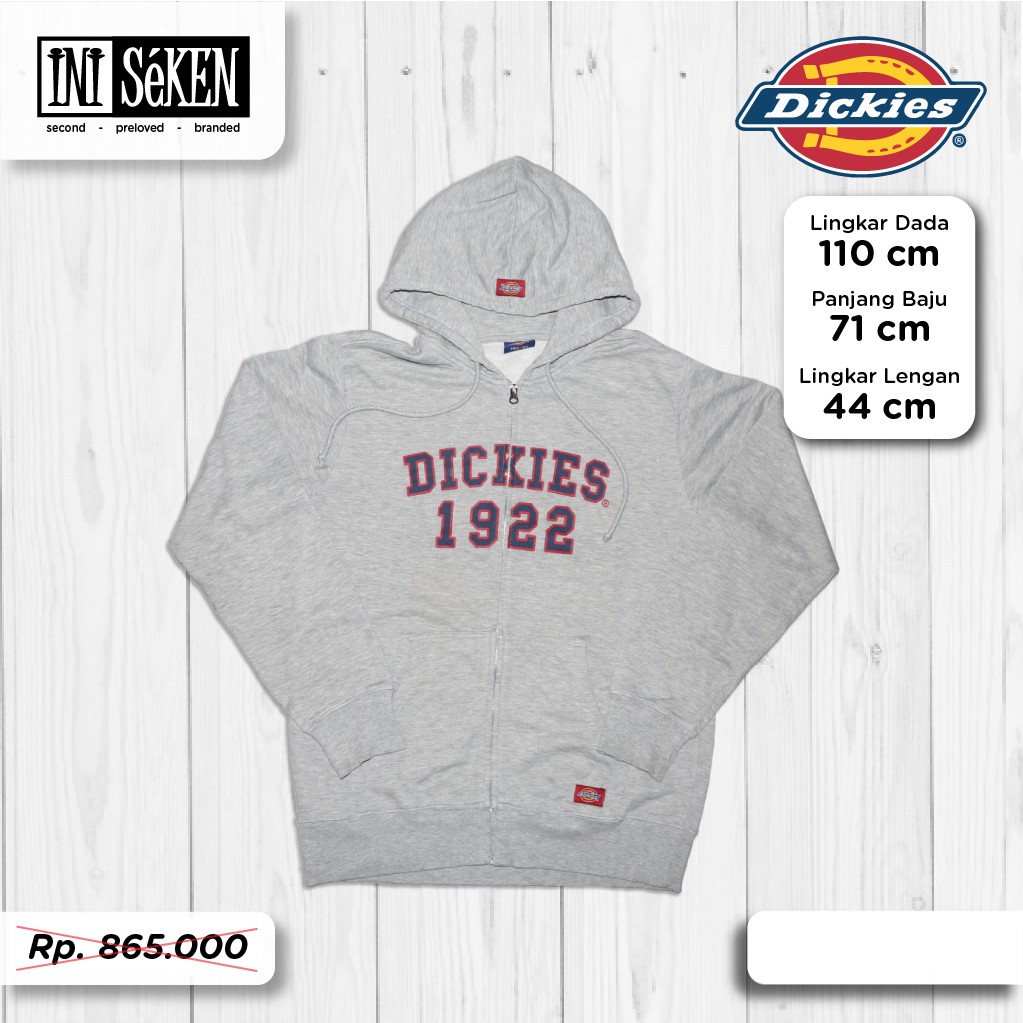 Jaket Sweater Hoodie DICKIES Original Abu-abu L to XL