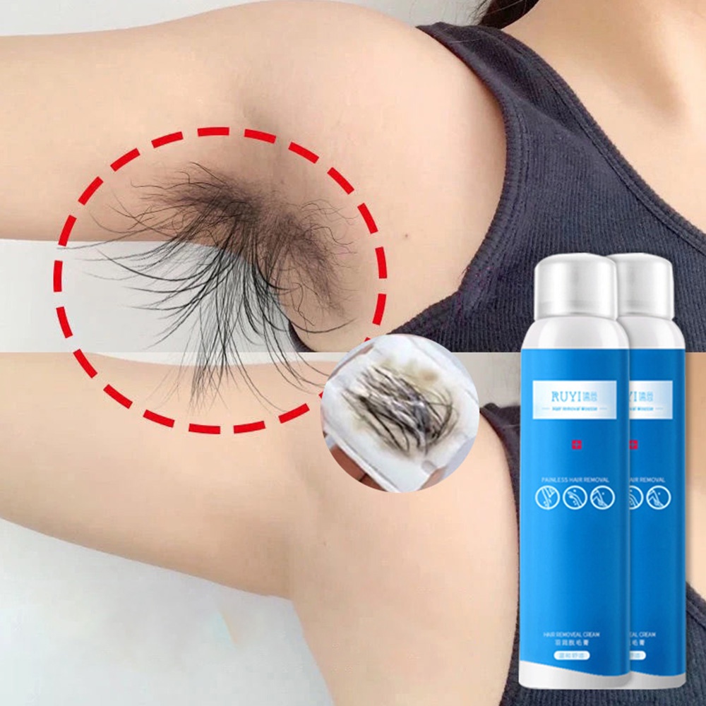 Spray Penghilang Rambut Hair Removal Krim Pemutih Dan Penghilang Rambut Hair Removal Wax 120ml Spray Busa Menghambat Pertumbuhan Rambut Alat Penghilang Bulu Dengan Lembut Tanpa Rasa Sakit Untuk Bagian Pribadi, Tangan Dan Kaki