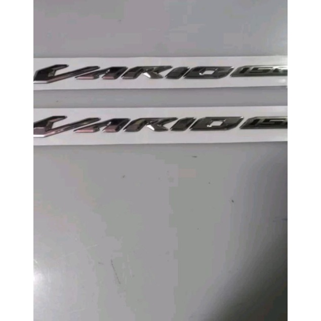 Stiker emblem vario 150 chroom hitam original lp