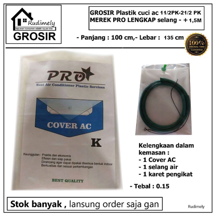 GROSIR Plastik cuci ac 1 1/2  2pk 2 1/2 PK MEREK PRO LENGKAP selang - + 1.5m-3M