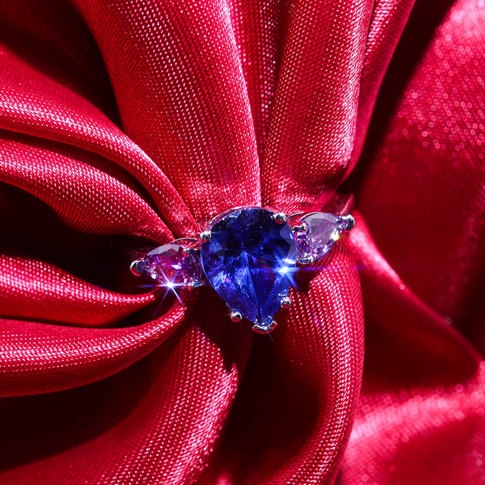 Hu Hu Hu Hu Hu Alat Bantu Pasang Kacamata♡ Cincin Wanita Hias Sapphire Amethyst Imitasi Untuk Pesta Pernikahanhadiah