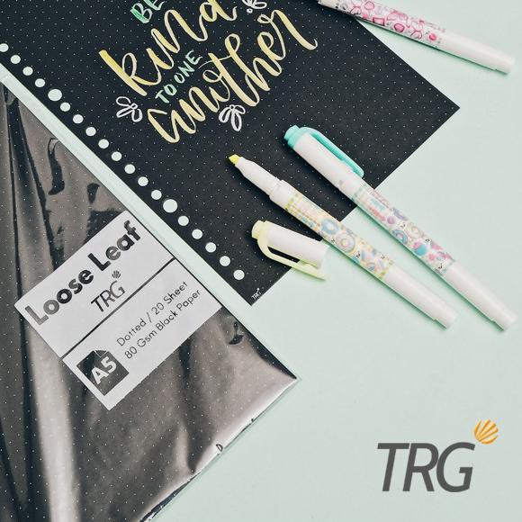 

PALING LAKU Isi Loose Leaf Hitam A5 TRG - Refill Binder Black Paper Dotted Grid Plain A5 TRG [1]