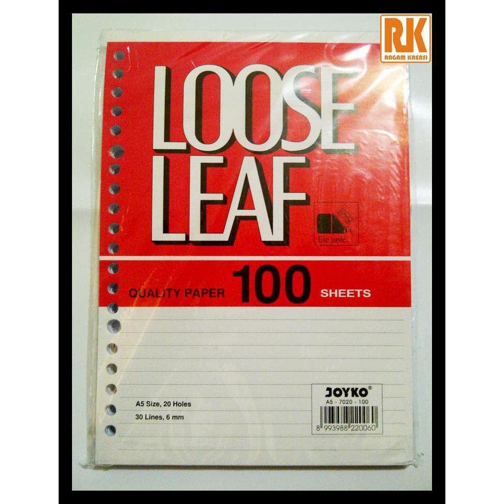 

Loose Leaf ( Kertas File) A5 Isi 100 Promo Special
