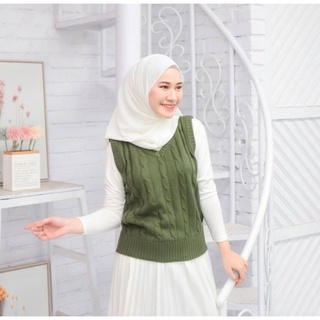 Rompi rajut tali kepang vest cable premium Shopee Rompi rajut tali kepang vest cable premium Shopee