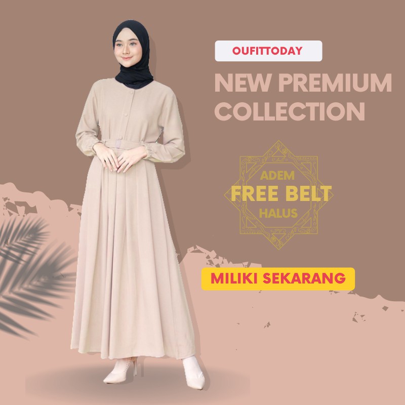 Gamis Remaja Terbaru 2021 Pink Kekinian Modern Polos Premium Gamis Syari