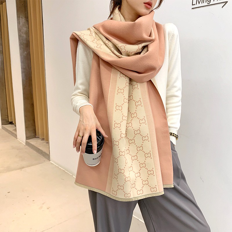 Ginny Syal Scarf Shawl Motif GG Import Cashmere