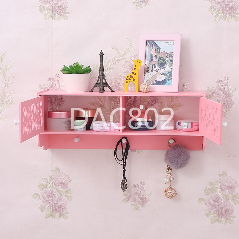 PINK Rak dinding vintage DAC (dengan 3buah hook gantungan ) - TPL88366