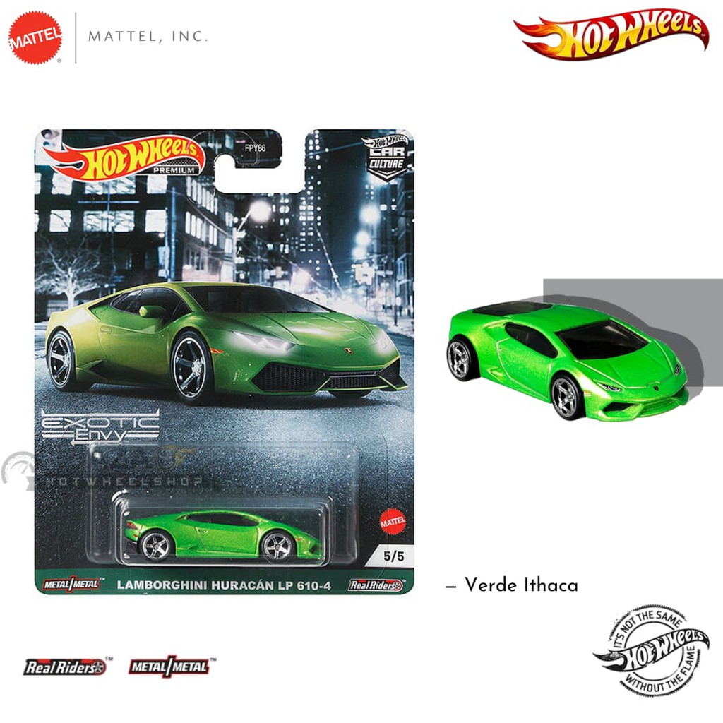 BEST SELLER | Diecast Hot Wheels LAMBORGHINI HURACAN LP 610-4 Hijau Exotic Envy Car Culture HW Hotwheels Premium