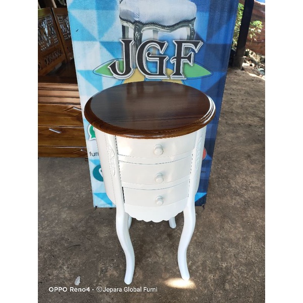 nakas bulat round jati murah ( nakas jati murah,nakas ukir, drawer jati )