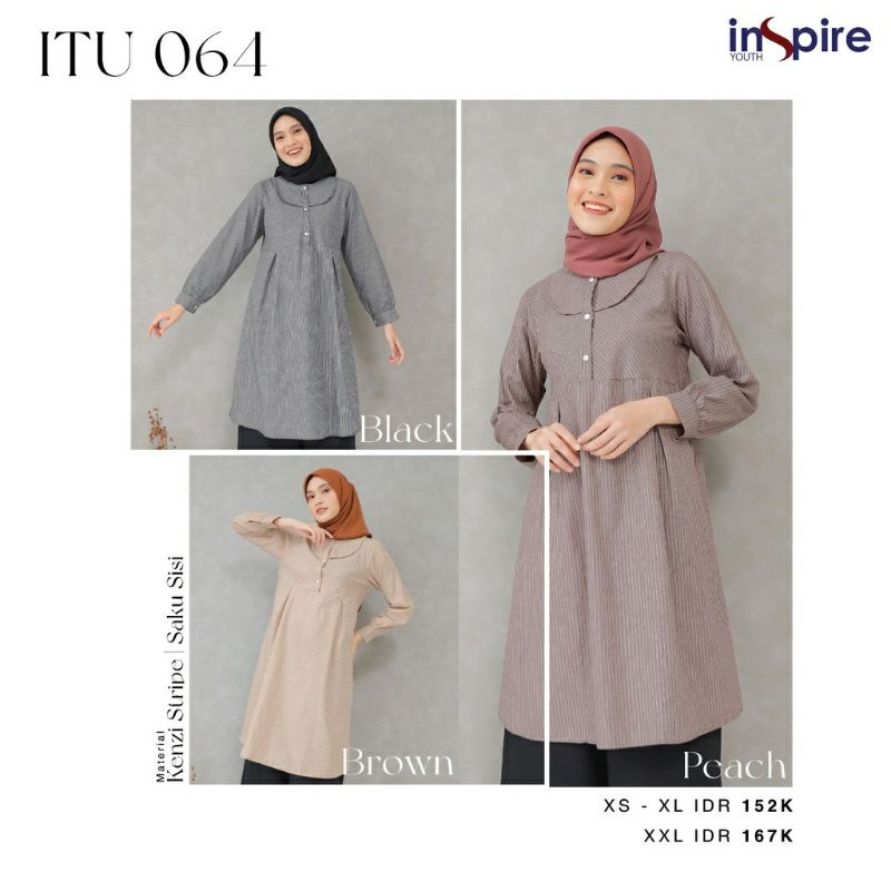 TUNIK INSPIRE ITU 064 BLACK| BROWN| PEACH TERBARU