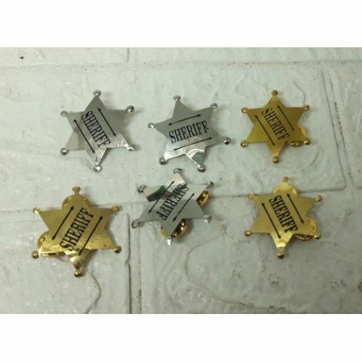 pin bintang aksesoris topi emblem bintang bros bintang paku bintang sheriff  aksesoris topi laken sh
