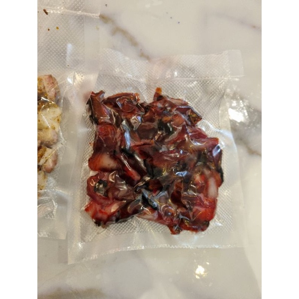 

Vakum pack Casio Madu garing Samcan Siobak babi Pork Non halal 150 gram