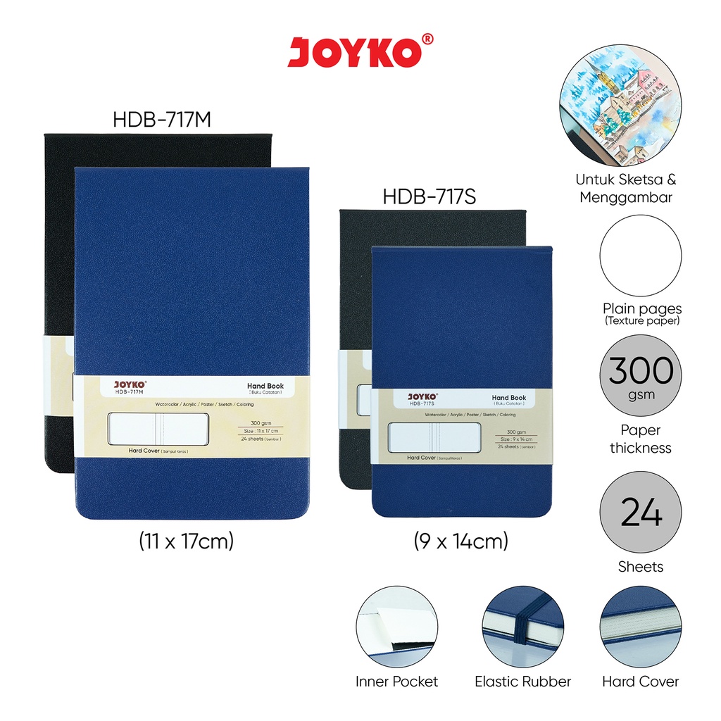 

Buku Catatan Sketsa Hand Book Joyko HDB-717S~717M 300 gsm
