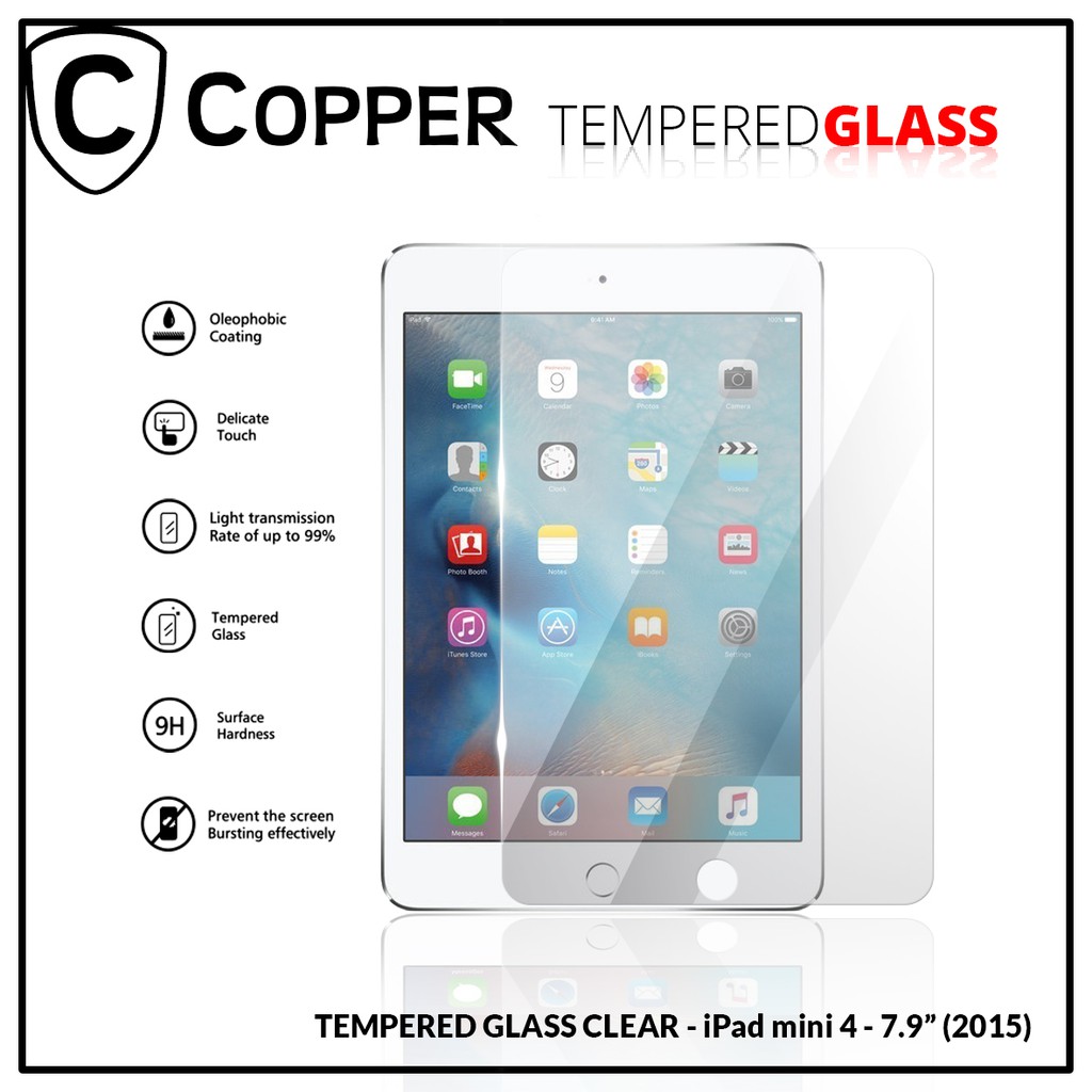 Ipad Mini 4 / 7,9&quot; (2015) - COPPER TEMPERED GLASS FULL CLEAR