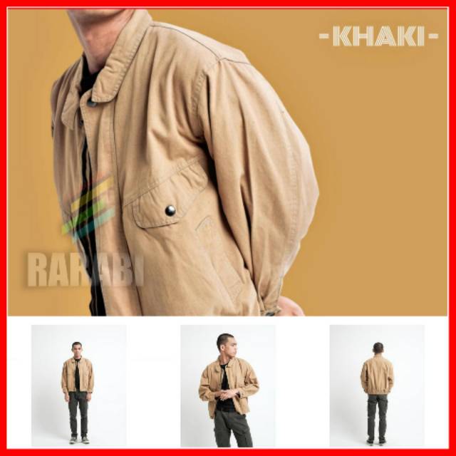 RARABI STORE JAKET FLIGHT SERIES KHAKI ORIGINAL BABY CANVAS KUALITAS IMPORT
