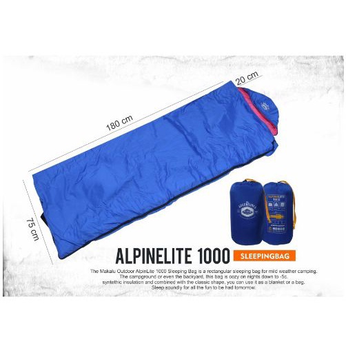 SLEEPING BAG ORIGINAL MAKALU ALPINE LITE 1000 INNER DACRON MODEL TIKAR/CABIN