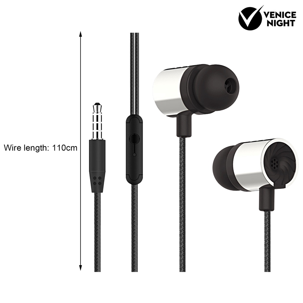 (VNEP) (Berkabel) Headset Earphone Earbuds In-ear Super Bass Ergonomis Kabel Jack 3.5mm Untuk Gaming / Lari