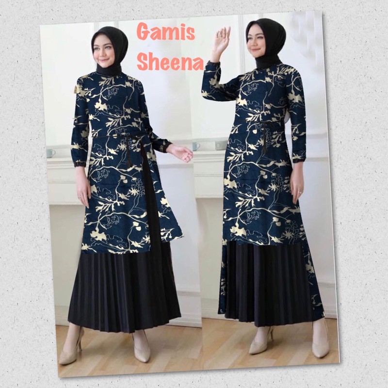 GAMIS MUSLIM PLISKET MOTIP/ SETROK/ FASHION MUSLIM