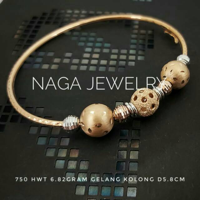gelang kolong variasi bola emas kadar 750