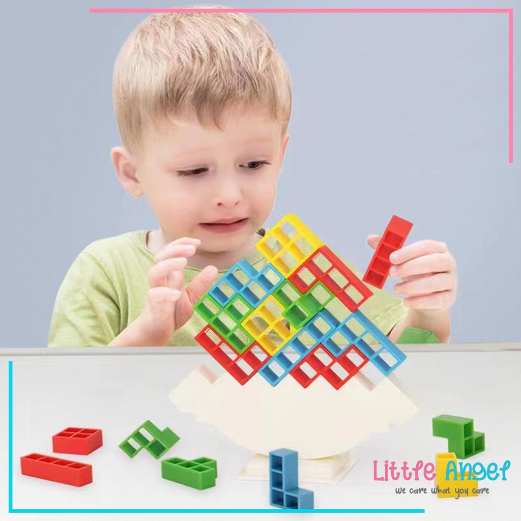 TETRA TOWER Mainan Edukasi Anak Perempuan Mainan Anak Laki Tetris Keseimbangan / Russian Tertis Balancing Brick Game Block