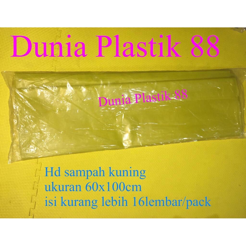 Isi1kg Full +-16lembar Kantong Plastik Kresek Hd Sampah Warna Kuning 60x100cm Medis Trash Bag
